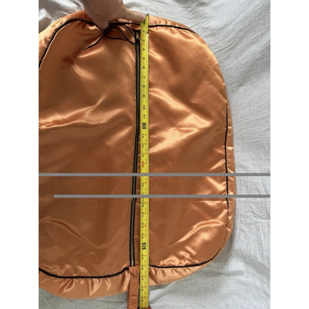 Vintage Garment Bag Satin With Zipper For Shirts Jackets Furs  L 26